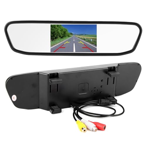 Image of 4.3in IP68 Backup Camera and Monitor Kit, AV1 and AV2 LCD Backup Mirror Monitor and Car Rear View Camera Kit with Resolution: 480 H x272 V, Night Vision Reversing Camera
