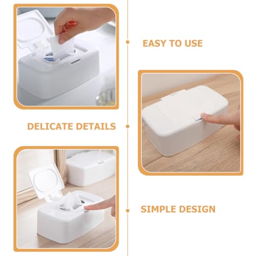 Boîte à lingettes humides blanches | Rangement plastique bébé et maison