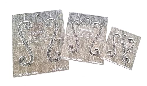 9pc. Set F-Hole Stencil Templates for Cigar Box Guitar, Dulcimer, Violin, Ukulele & More - 4 Classic Shapes