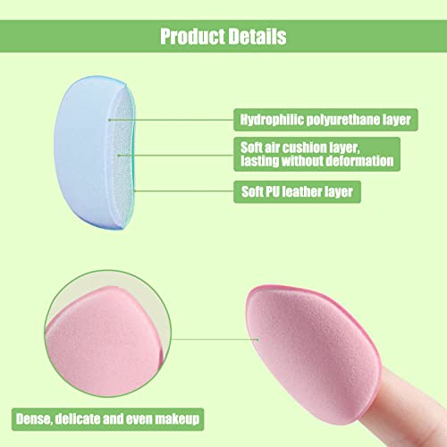 4Pcs Finger Powder Puff Mini Makeup Puff,Mini Powder Puff For Face,Wet And Dry Mini Makeup Sponge,Soft Mini Beauty Blenders Tools Suitable For Cosmetics Foundation Concealer Repair Cream Eye Shadow #TOP3