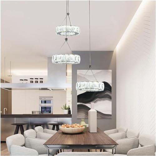 Chandelier cristal LED moderne luxe pour salon raffiné