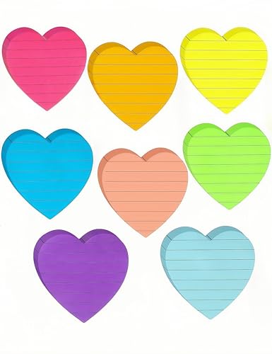 Notes adhésives cœur pour égayer vos mémos de bureau et révisions d'école