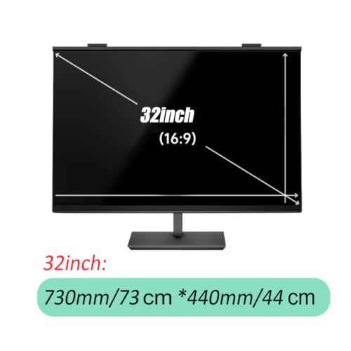 Pantalla de privacidad para computadora de 32 pulgadas, protector desmontable para monitor 16:9 4