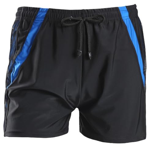 GIBZ Swim Trunks Men No Liner Quick Dry Beach Shorts Splicing Swimming Shorts Elastic Bathing Suit