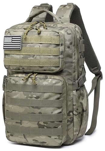 Image of Wotony Military Tactical Backpack for Men Waterproof Daypack 3 Day Assault Pack Molle Bag with Water Bottle Holder
