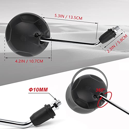 Image of Mokuo Round Rearview Mirrors X Type with M8 M10 Bolt,Handle Bar Mount Fit for Honda Grom MSX125 2013-2022 CMX 300 500 Rebel 2017-2022 Monkey 125 Motocycle Mirrors Silver