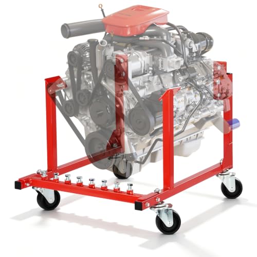 TUFFIOM 1000 lbs Chevy Engine Stand with Wheels Steel Structure Rolling Engine Cradle Dolly Compatible with Chevrolet Mover Repair Rebuild