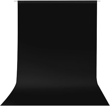 10x10ft/3x3m Black Screen Backdrop, Chromakey Encryption Thickened Seamless Polyester Fabric Pure Background for Zoom Meeting, Photography, Video Studio, Portrait, YouTube Black, 10x10ft