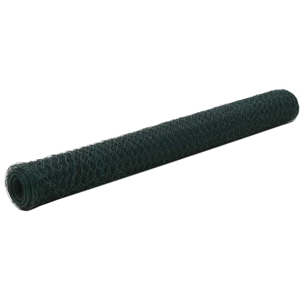 Valla de alambre verde, 25 x 1,2 m, acero con revestimiento de PVC, valla de malla de alambre para jardín, aves, conejos y plantas, resistente a la intemperie