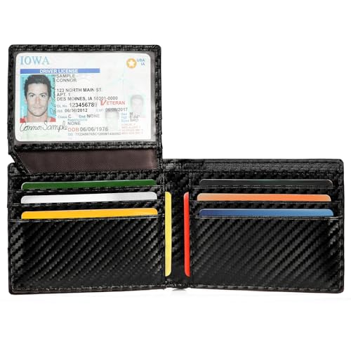 sendefn wallet for men rfid blocking bifold leather credit card holder