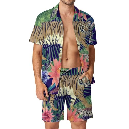 Chemise Hawaïenne Homme Ensemble de Plage Été 2 Pièces en Taille S