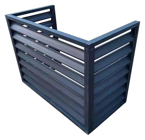 エアコン室外機カバー, ルーバー室外機カバー, 室外機用エアコンカバー - 室外機コンデンサー保護カバー - アルミ合金製エアコンプライバシースクリーン(Gray,1.5p(0cm))