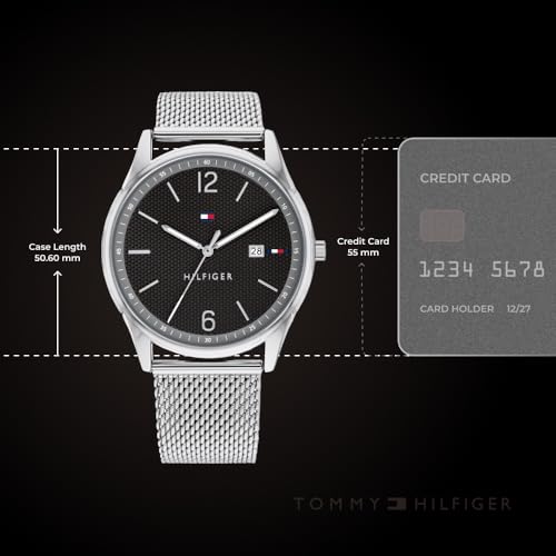 Image of Tommy Hilfiger Macy's Essentials Silver Dial Analog Watch for Men -TH1710438W, Band: Silver