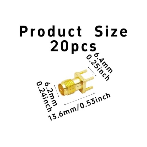 20 Piezas Conector SMA Hembra para PCB 50 Ohm miniatura 2