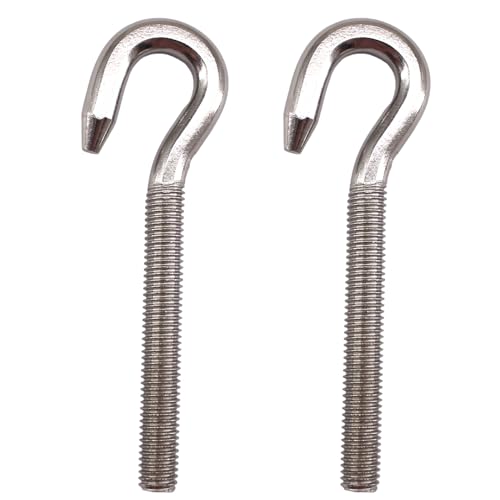 Image of Long Shank Hook Bolts M14 304 Stainless Steel Round Hooks Eyelet Bolts Ring Screw for Yacht Boat Marine Swing Chair Yoga Hammock 2 Pack