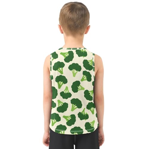 J JOYSAY Broccoli Vegetable Beige Boys Tank Top Sleeveless Muscle Shirts Quick Dry Kids T-Shirts 3-15T3