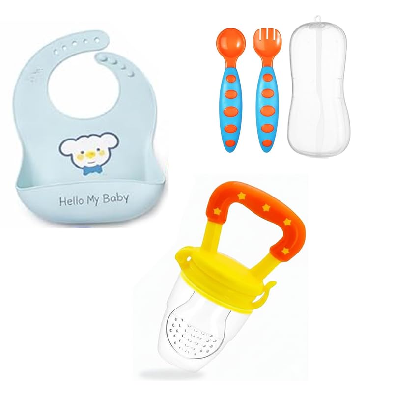 Image of SAFE-O-KID Premium Silicone Baby Bib - Lightweight, Foldable, Non-Toxic Bib with Spill-Proof, Adjustable, Soft, BPA Free Easy-to-Clean Feeding Bib for toddlers - Assorted