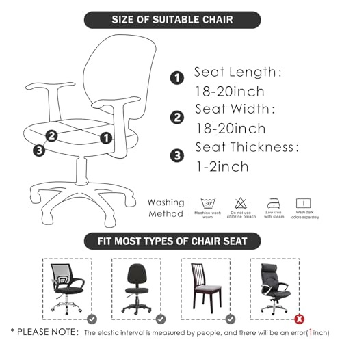 Image of FORCHEER Office Chair Replacement Seat Cover Black Stretch Velvet Deak Chair Seat Cushion Cover 20x20inch 1 Piece Washable
