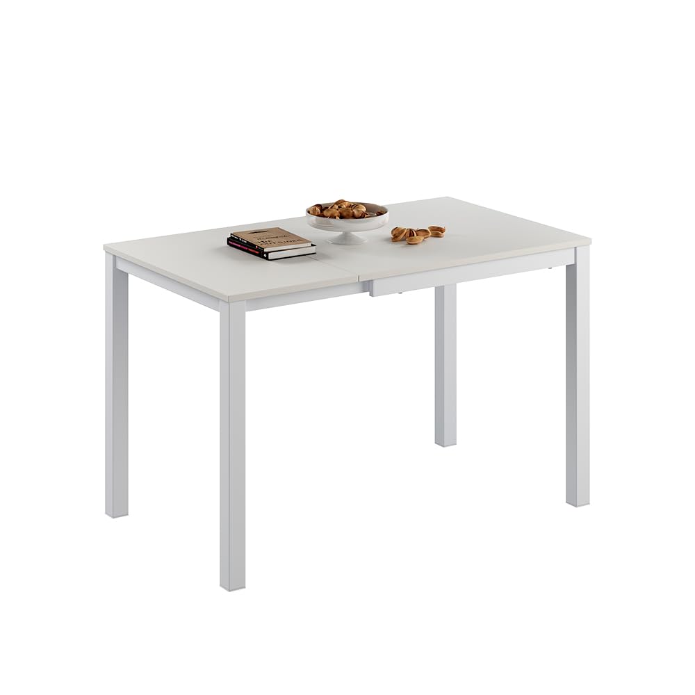 Vicco Mesa de Comedor Granny, Blanco, 80-120 x 70 cm