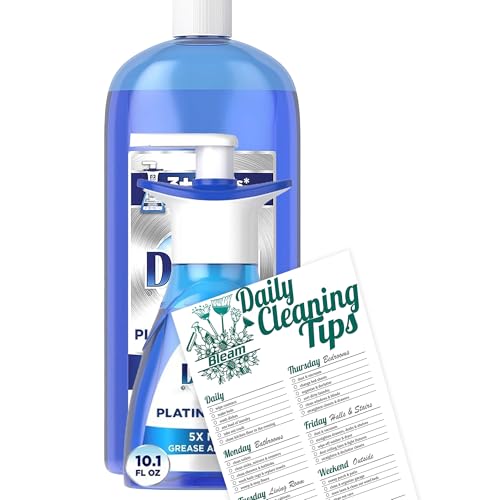 Bleam Cleaning Platinum Dish Soap Bundle - 1 Platinum Erasing Foam Refill 30.9 Oz & 1 Ultra Platinum Erasing Foam Pump 10.1 Oz - Fresh Rapids Scent With Cleaning Tip Card - Set