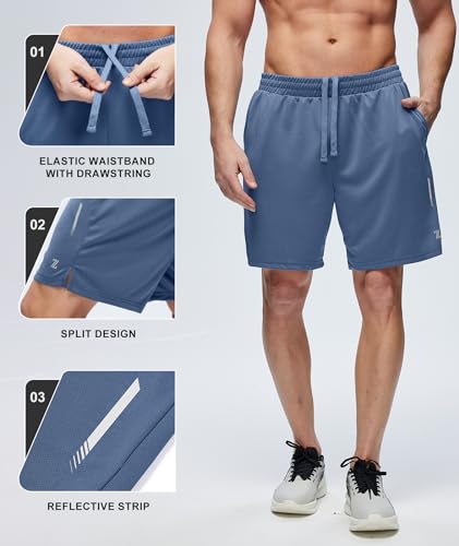 ZITY 7” Inseam Mens Athletic Running Shorts Mesh Quick Dry Gym Shorts - image 6