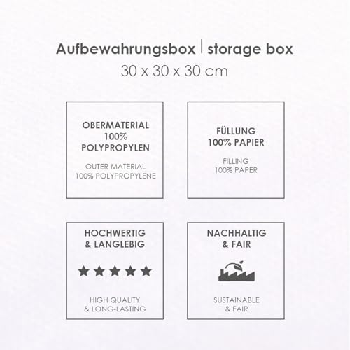 Herding Young Collection Aufbewahrungsbox Feuerwehr, ca. 30 x 30 x 30 cm, Aufbewahrung im Regal oder freistehend, 100% Polypropylen, Innen 100% Papier