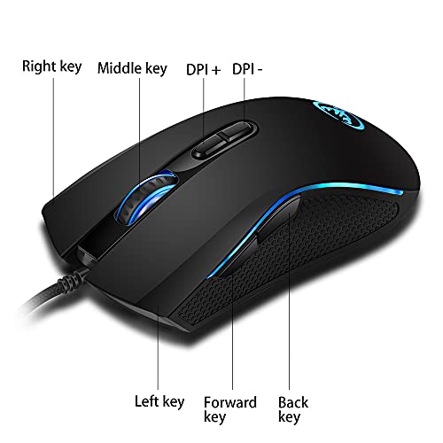 Image of A869 Wired RGB Ergonomic Gaming Mouse V100 35 Keys Single-Hand Gaming Keyboard P6 Portable Keyboard Mouse Converter Combo