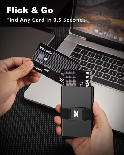 Wallet for Men-RFID Blocking Slim Card Holder,Pop-Up Men's Metal Wallet with Expandable Back|Holds 12+Card Slots and Cash4