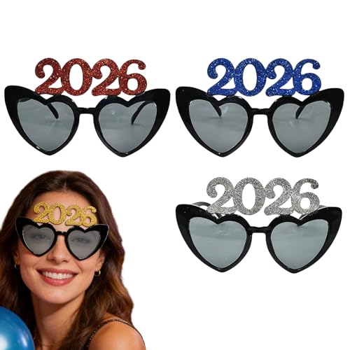 Lunettes 2026 Nouvel An légères en forme de cœur pour ados et adultes