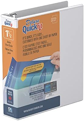 QuickFit Heavy-Duty Junior View 3-Ring Binder, Round Ring, 8 1/2 Inches by 5 1/2 Inches, White, Round Ring, 1.5 Inch, 85120