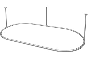 Naiture Oval Clawfoot Tub Ceiling Mount Shower Curtain Rod