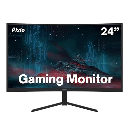 Pixio PXC243 S 24 inch 1500R Curve VA Panel 165Hz Refresh Rate FHD 1920 x 1080 Resolution 1ms MPRT Response Time HDR Adaptive Sync Esports Curved Gaming Monitor