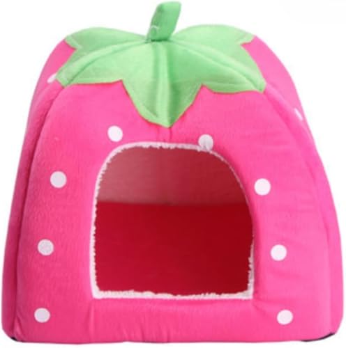 Wafityふく福 かわいい ドーム型 犬 ハウス ペットベッド 猫 ベッド ペットクッション ふわふわ 安眠 寝床 室内用寒さ対策 保温防寒 マット取り外し可能 通年利用 (36*36*36cm(3kg内),ピンク)