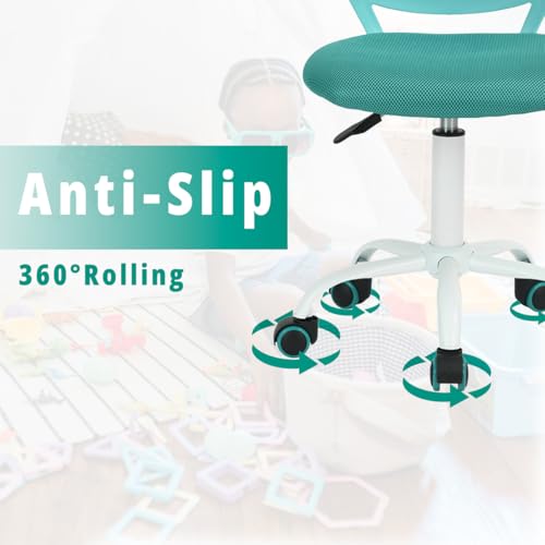 HOMYLIN Lot de 1 Chaise de Bureau, Petite Chaise de Bureau sans accoudoirs avec Coussin d'assise en Tissu et Dossier en Plastique, Chaise d'ordinateur pivotante de Couleur Macaron, pour étudiants, – vue 5