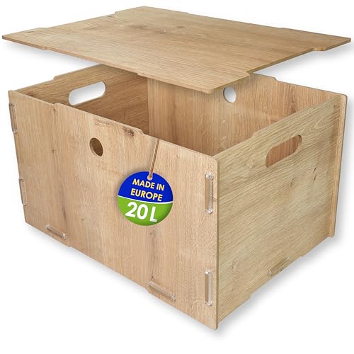 clipfritz   Cajas almacenaje decorativas Apilables   MDF 39x29 22,5 cm   Baul juguetes infantil   Cesta organizador bebe   Caja madera con tapa   Cestas organizadora   Jugueteros organizadores