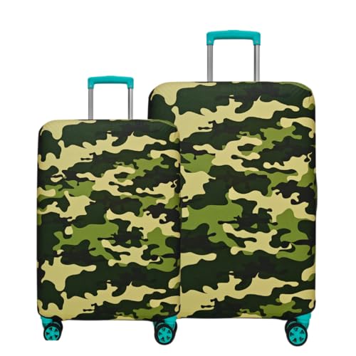 Image of Printed Polyester Suitcase Cover Stretchable Luggage Protector Trolley Bag Cover Travel Accessory (Fougi Yellow-M,L)
