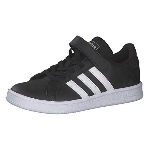adidas Unisex Kinder Grand Court C Sneaker, CBLACK/FTWWHT/FTWWHT, 31 EU