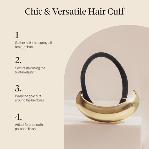 Kitsch Medium Gold Hair Cuff – Decorative Hair Ties For Women, 1pc - image 6
