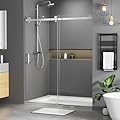 56-60" W x 72" H Shower Door,Frameless Sliding Shower Door with 1 Handle, Shower Glass Door with 5/16" (8mm) Clear SGCC Tempered Glass, Stainless Steel Hardware (Brushed Nickel)