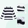 Moon Tree Big Boys Striped Shirt Kids Cotton T-Shirts Long Sleeve Top Black and White 9T/ 8-9 Years #2