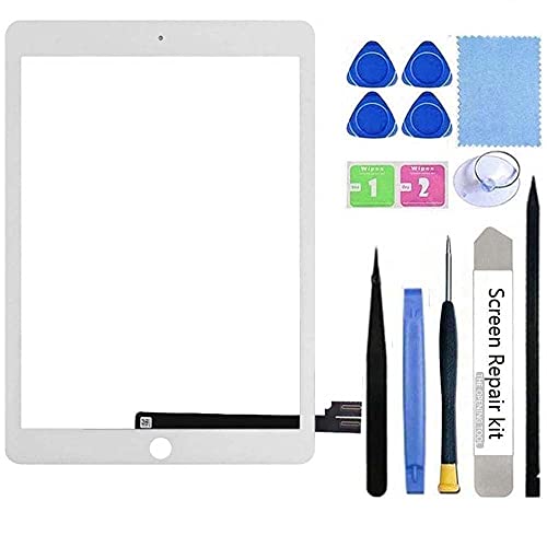 Touch Screen Digitizer Replacement for iPad pro 9.7 A1673 A1674 A1675 Front Glass Assembly(Not LCD) with Pre-Installed Adhesive,Tools Kit,White