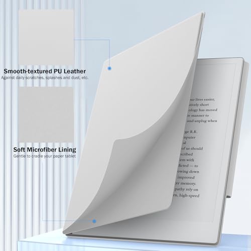 Image of MoKo Case for Remarkable 2 Tablet 10.3 inch with Pen Holder, White | Ultra-Thin, Back Magnetic Design, Smart Folio Cover
