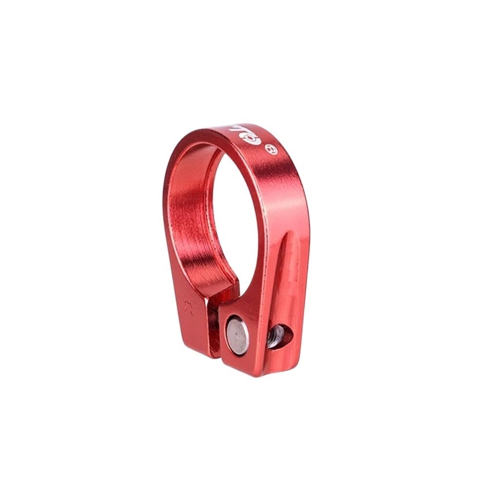 Zhangwj 31.8Mm Red Bike Seat Clamp Cycling Saddle Tube Clamp Aluminum Alloy Seat Post Lock Seatpost Clamps For 28.6 31.8 34.9 Mtb Bike(31.8Mm Red)