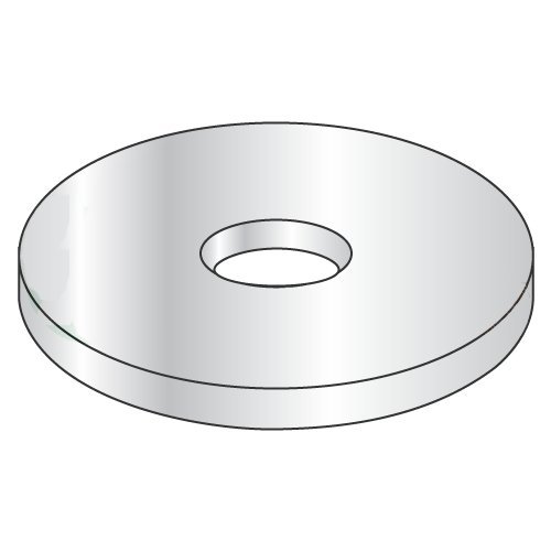 1/2" Flat Washers/Type B Wide Series/Steel/Zinc/Outer Diameter: 1.743" - 1.780" / Thickness Range : .090" - .112" (Carton: 500 pcs)