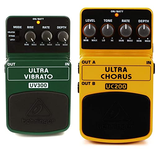 Behringer ULTRA VIBRATO UV300 Classic Vibrato Effects Pedal & ULTRA CHORUS UC200 Ultimate Stereo Chorus Effects Pedal