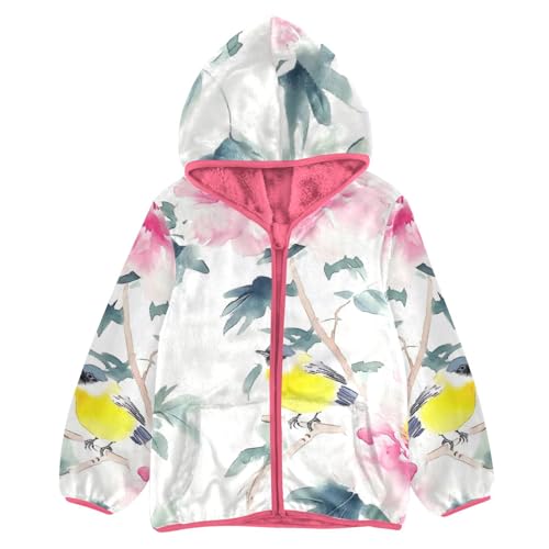 GuoChe Flowers Birds_4 Sherpa Lined Toddler Hoodie