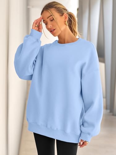 Image of EFAN Womens Oversized Sweatshirt Crewneck Sweater Casual Fall Outfits 2026 | Fleece Lined Stretchy Hoodies Basic Comfort Clothes Loose Maternity Workout Gym Lounge Wear Winter Airport Fashion