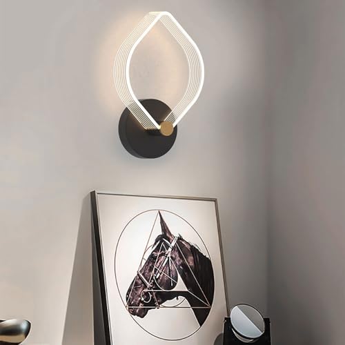 Lámpara de pared moderna negra con acabado vintage rústico y luz cálida 4