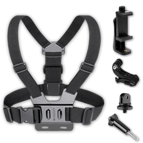 [HYmish]チェストマウントハーネス カメラ ホルダー スマホ ウェアラブル 動画撮影用 単品