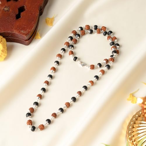 Image of Astrotalk Divya Raksha Rudraksha & Karungali Mala 54 Beads(6mm) | Spiritual Protection, Wisdom & Positivity | Rudraksha Mala Original | Karungali Mala Original | Gift for Men & Women